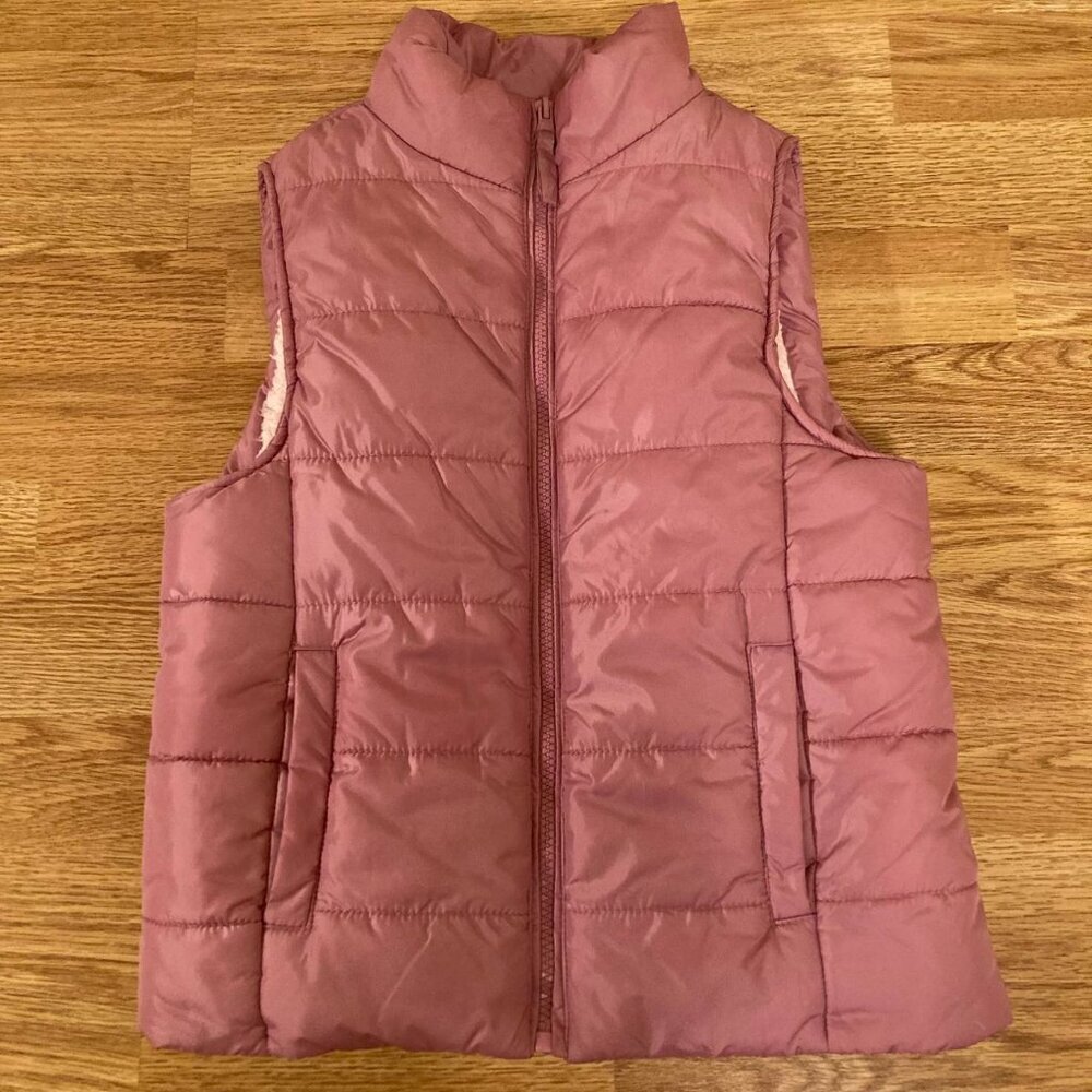 Riley  & James Girl’s Cozy Lining Vest in Dusty Punk – Size 10YO